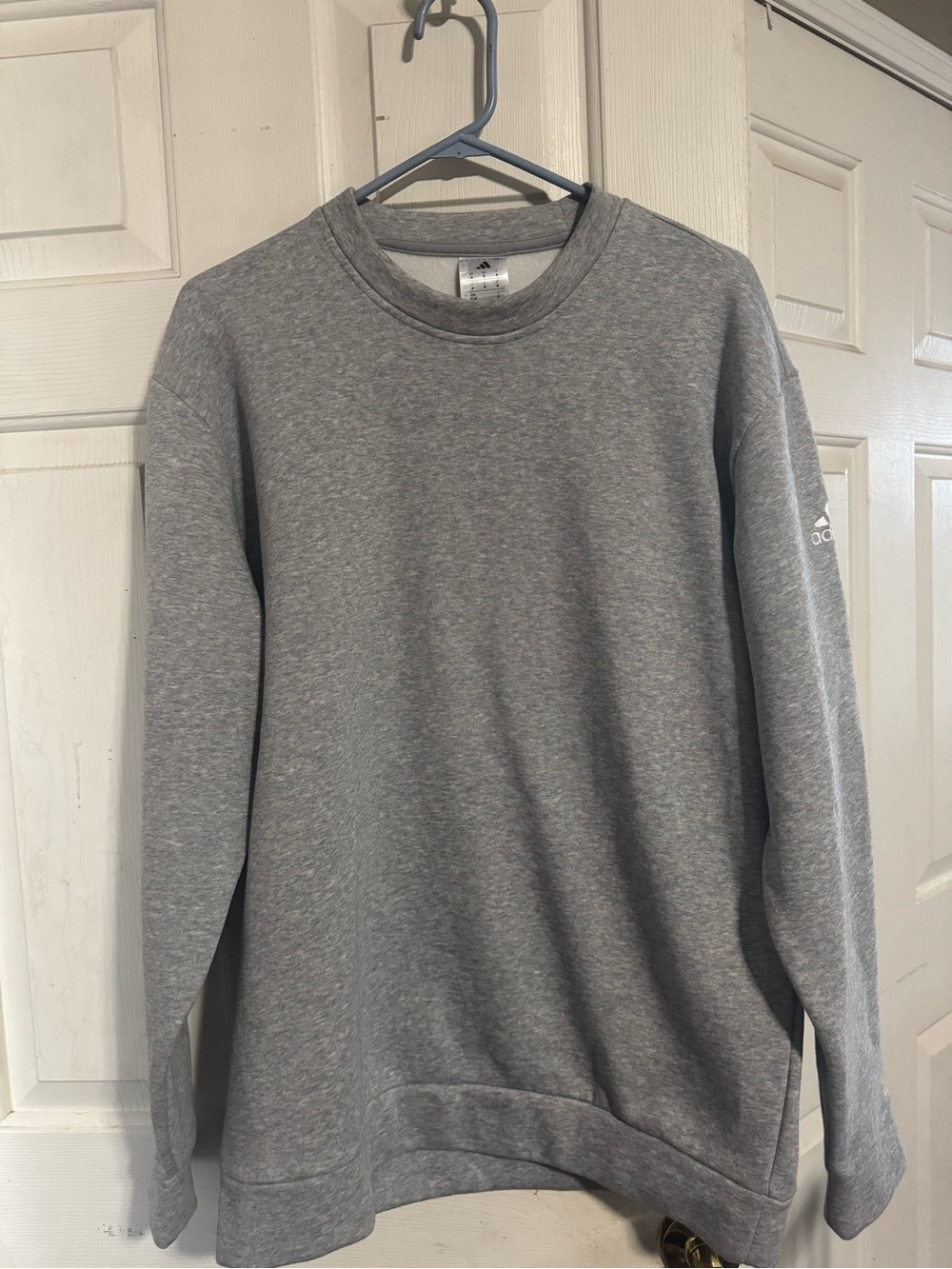adidas Men's Heather Gray Crewneck Sweatshirt